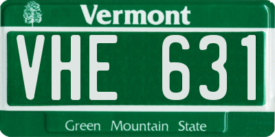 VT license plate VHE631