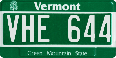 VT license plate VHE644