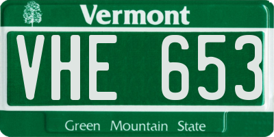 VT license plate VHE653