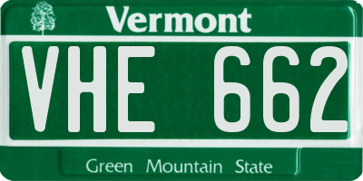 VT license plate VHE662