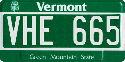 VT license plate VHE665