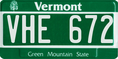 VT license plate VHE672