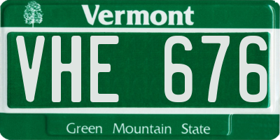 VT license plate VHE676