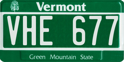 VT license plate VHE677