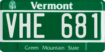 VT license plate VHE681