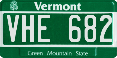 VT license plate VHE682