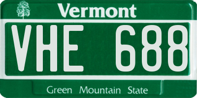 VT license plate VHE688