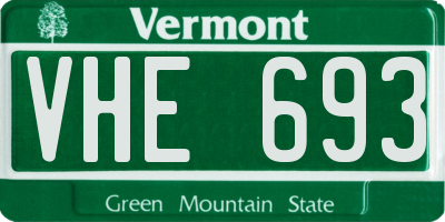 VT license plate VHE693