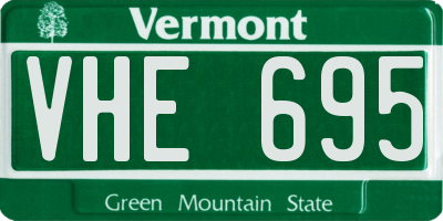VT license plate VHE695