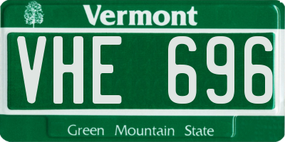 VT license plate VHE696