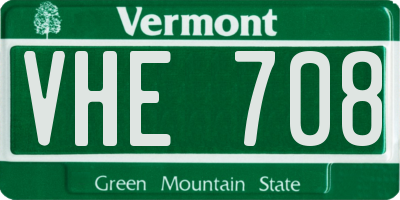 VT license plate VHE708