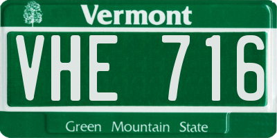VT license plate VHE716