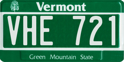 VT license plate VHE721