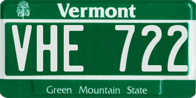 VT license plate VHE722