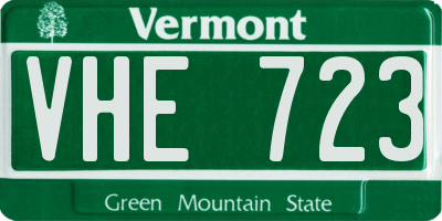 VT license plate VHE723