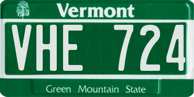 VT license plate VHE724