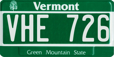 VT license plate VHE726
