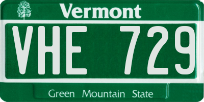 VT license plate VHE729