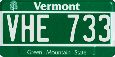 VT license plate VHE733