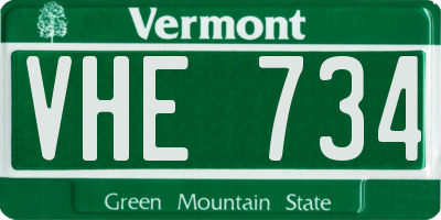 VT license plate VHE734