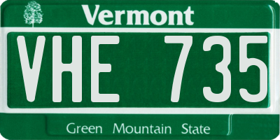 VT license plate VHE735