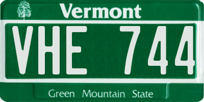 VT license plate VHE744