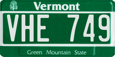 VT license plate VHE749