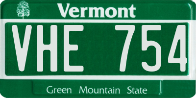 VT license plate VHE754