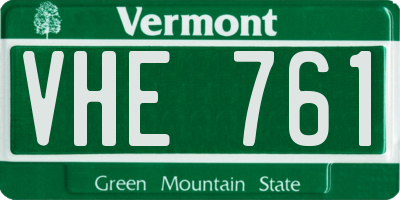 VT license plate VHE761