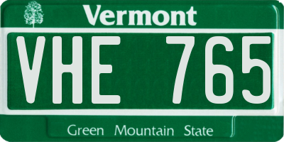 VT license plate VHE765