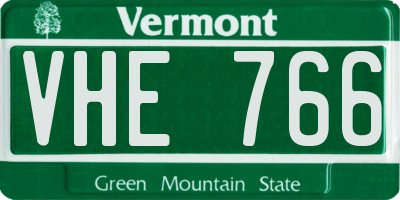 VT license plate VHE766