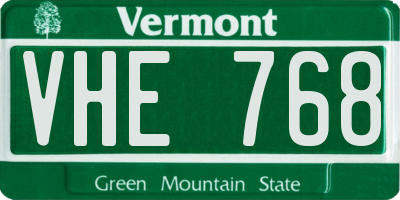 VT license plate VHE768