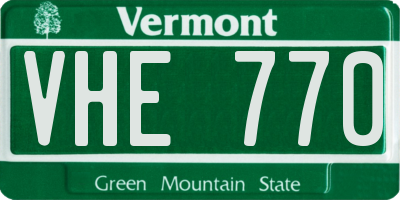 VT license plate VHE770