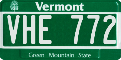VT license plate VHE772