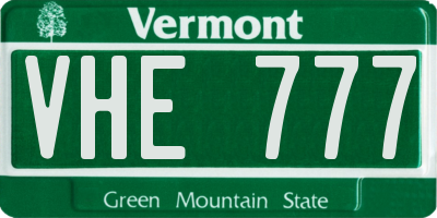 VT license plate VHE777