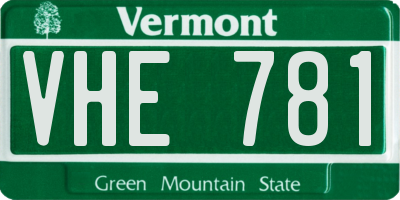 VT license plate VHE781