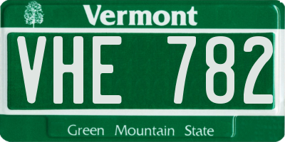 VT license plate VHE782