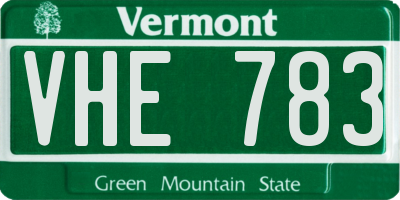 VT license plate VHE783
