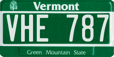 VT license plate VHE787