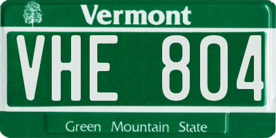 VT license plate VHE804