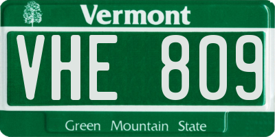 VT license plate VHE809