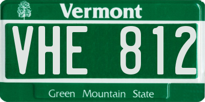 VT license plate VHE812