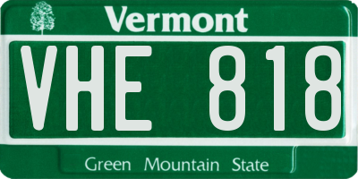 VT license plate VHE818