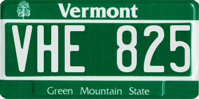 VT license plate VHE825