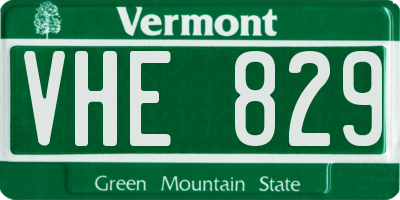 VT license plate VHE829