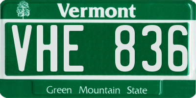 VT license plate VHE836