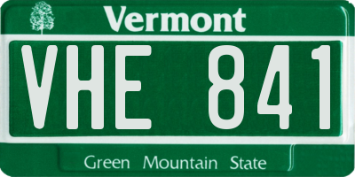 VT license plate VHE841