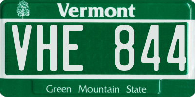 VT license plate VHE844