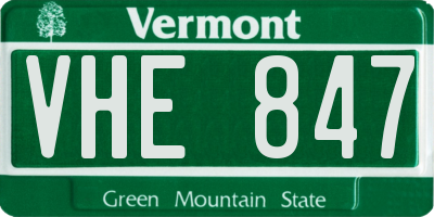 VT license plate VHE847