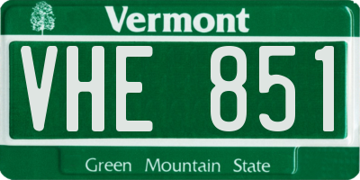 VT license plate VHE851